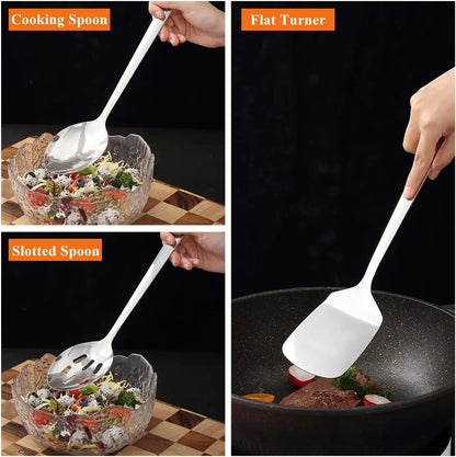 Top Quality Stainless Steel Kitchen Utensils Set 4pcs Spatulas Set Cooking Spoon Food Serving Cooking Utensils Set Kitchen Tool