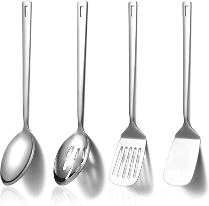 Top Quality Stainless Steel Kitchen Utensils Set 4pcs Spatulas Set Cooking Spoon Food Serving Cooking Utensils Set Kitchen Tool