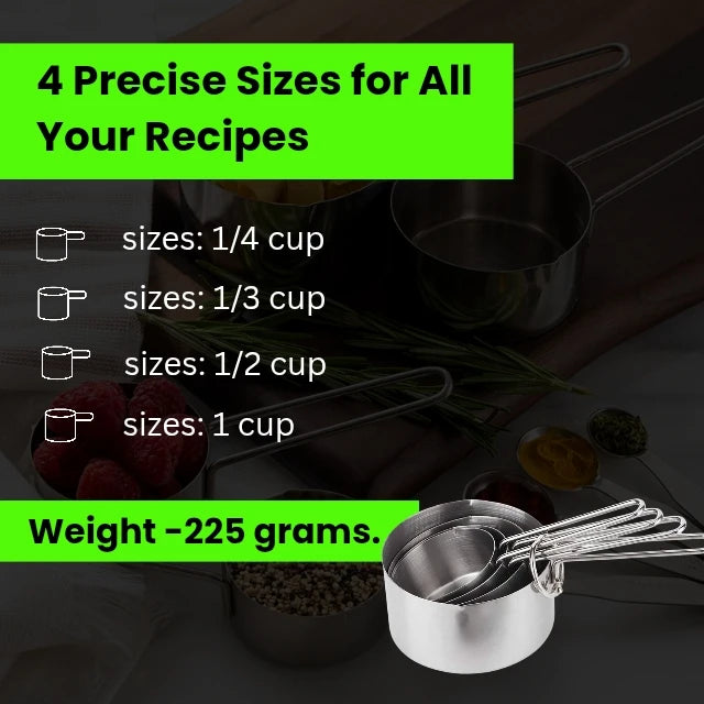 Hot Sale Stainless Steel Measuring Cups and Spoons Set Of 8 Combo for Kitchen Baking Cake Measure Dry or Liquid Ingredients